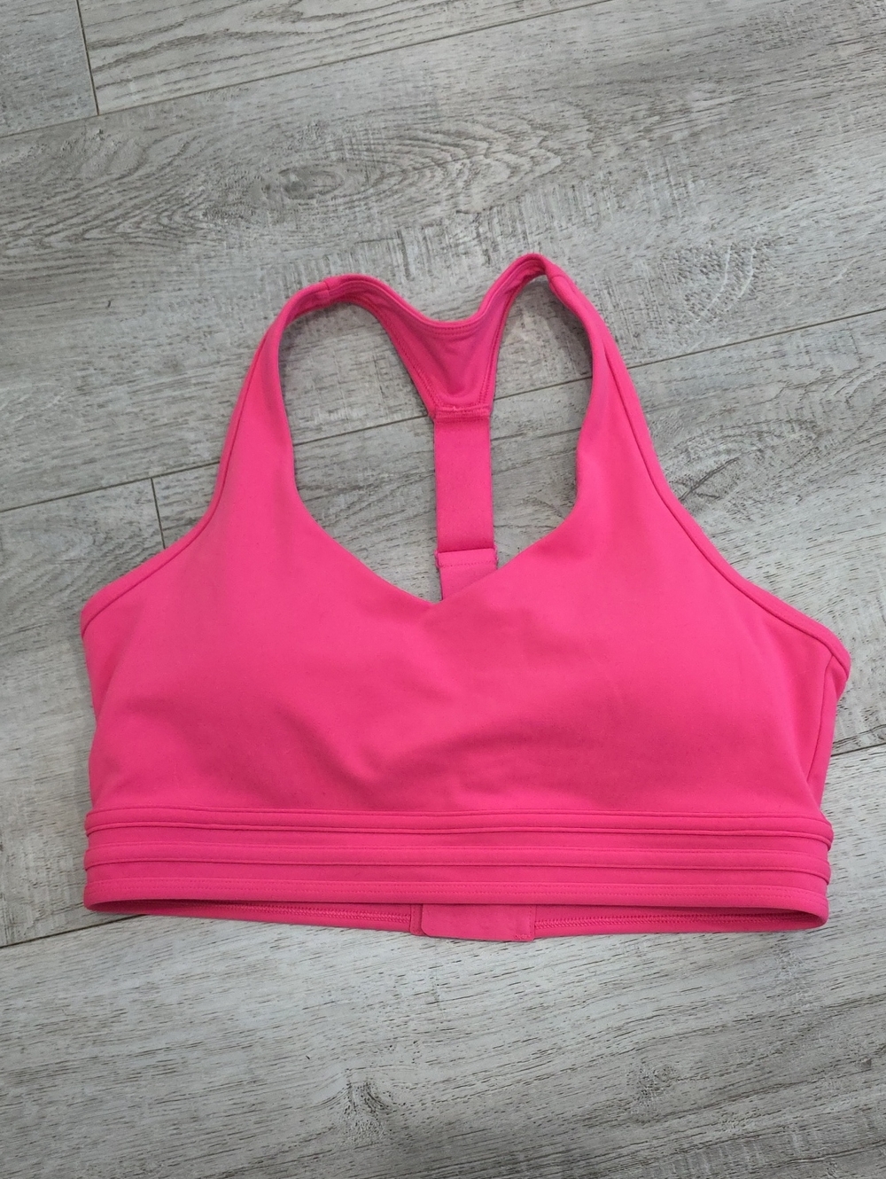 Lorna Jane Bright Pink T-Back Medium Support Sports Bra